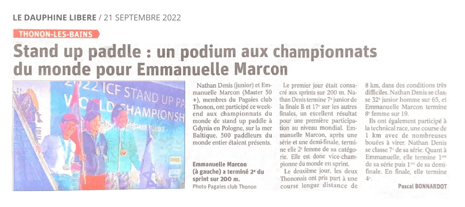 Article du Dauphiné Libéré sur Emmanuelle Marcon