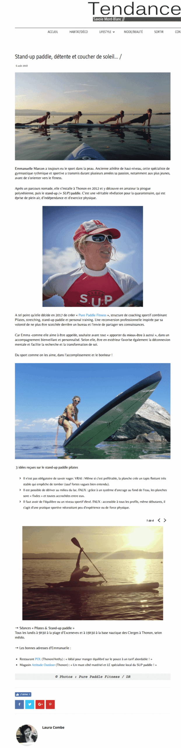 Article Tendance Savoie Mont Blanc sur le Stand Up Paddle