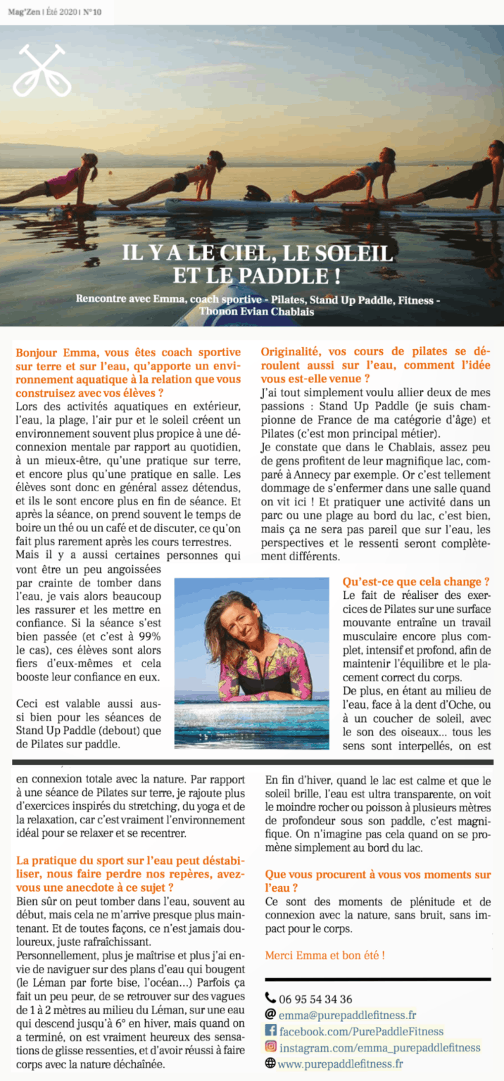 Interview d'Emma dans MagZen
