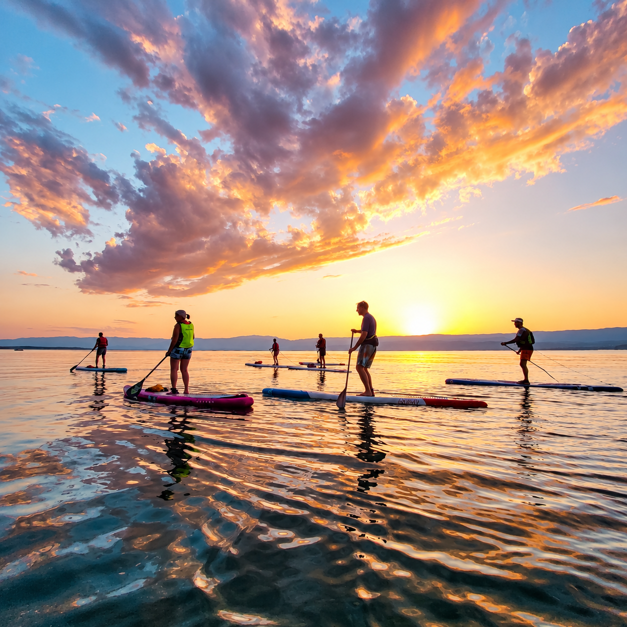 Pratique du Stand Up Paddle sur le lac Léman à Thonon-les-Bains