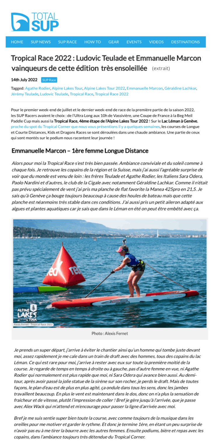 Publication Total SUP consacrée à Emmanuelle Marcon